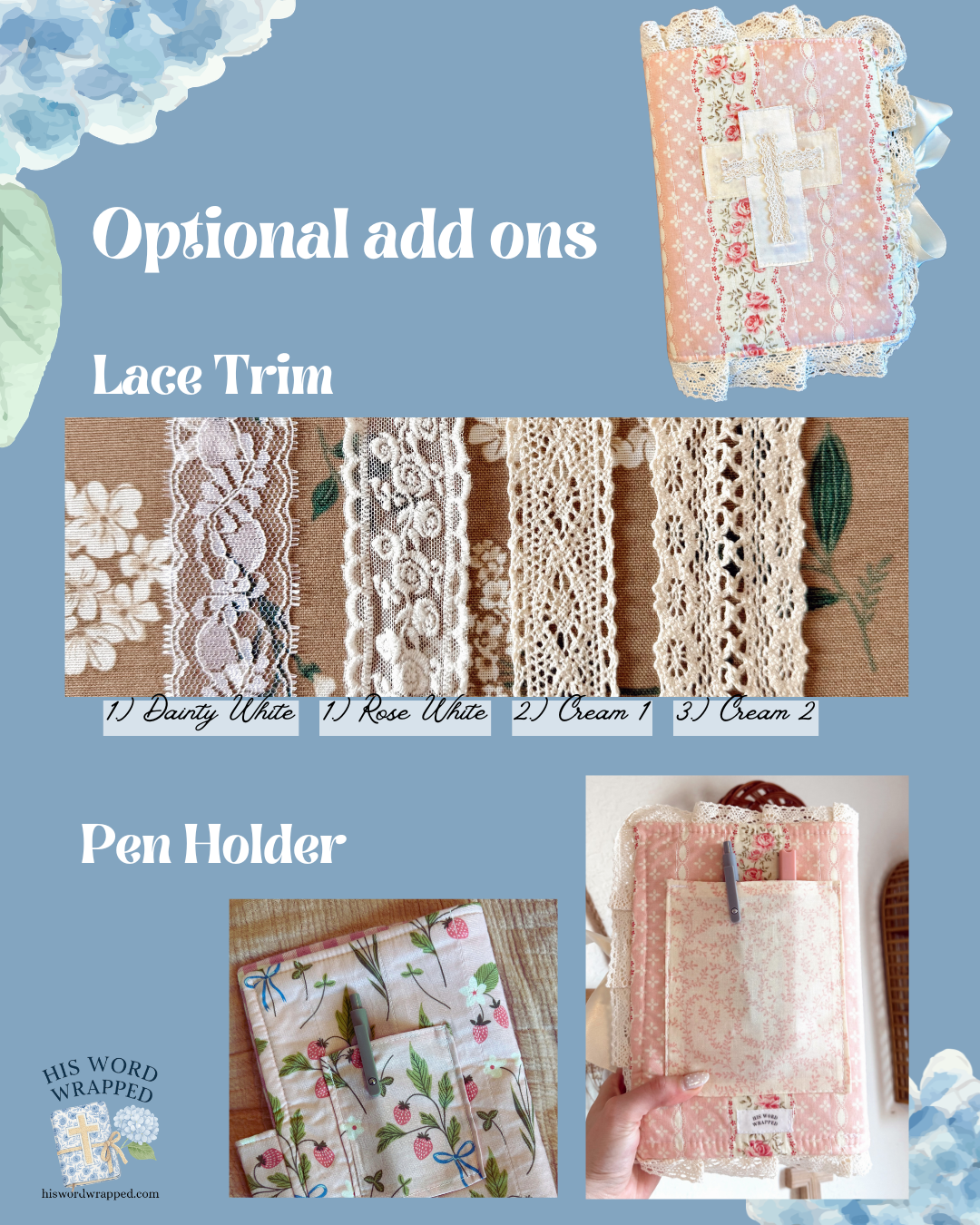 Hydrangea Hymns Quilted Bible Wrap